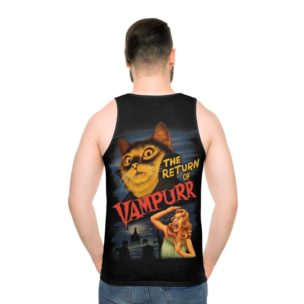 Spooky vampire cat unisex tank top