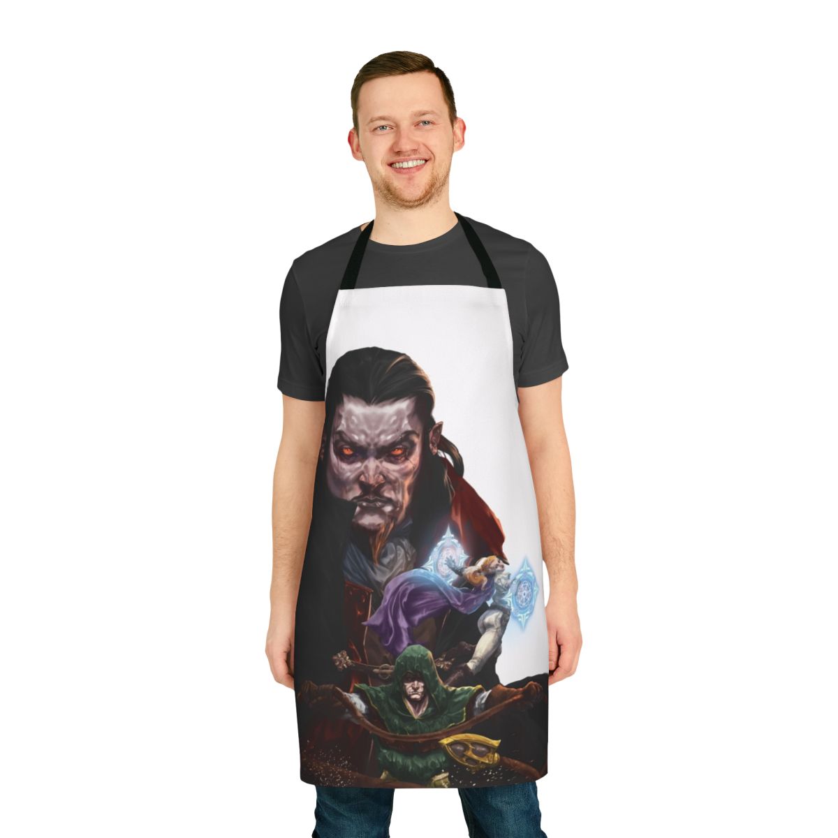 Vampire Survivors inspired apron featuring the game's iconic art and design