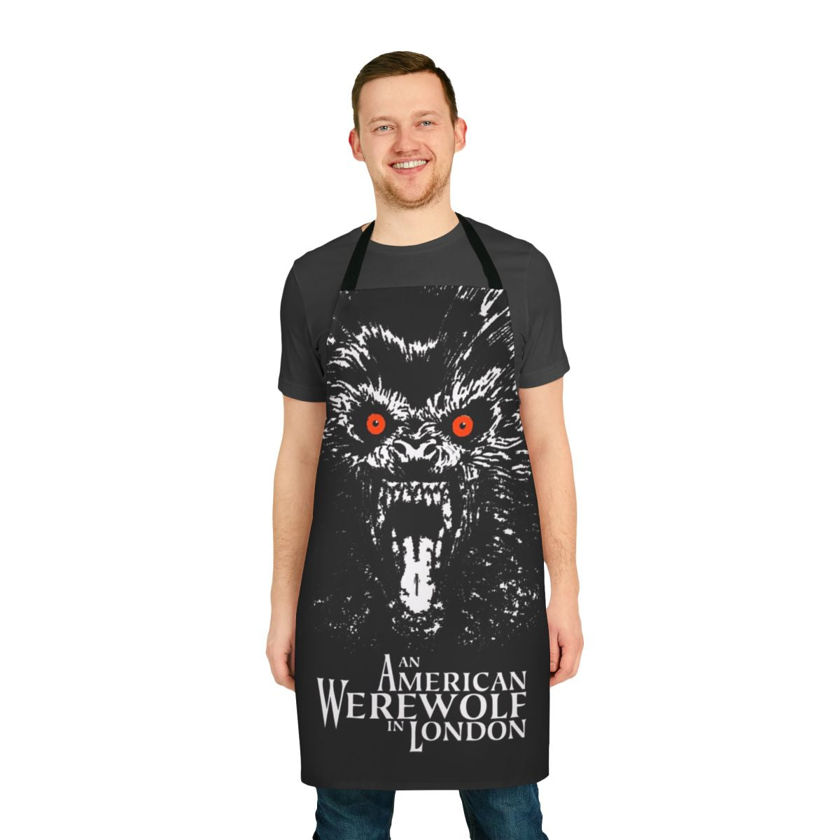 Apron featuring iconic werewolf transformation from American Werewolf in London horror movie