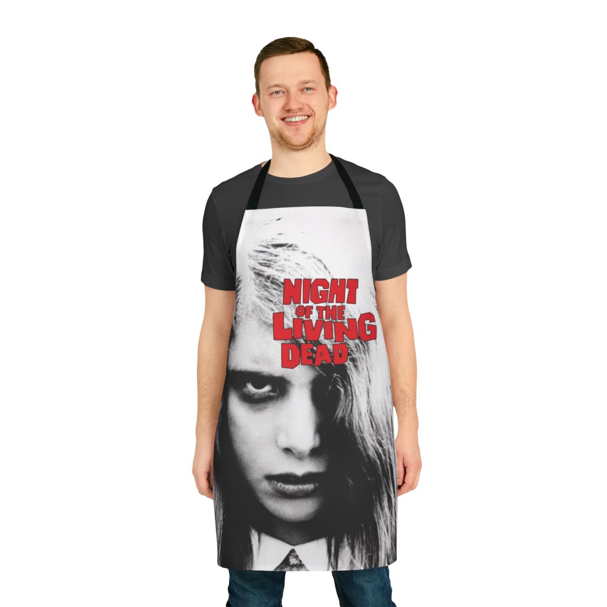Zombie girl apron with Night of the Living Dead horror movie design