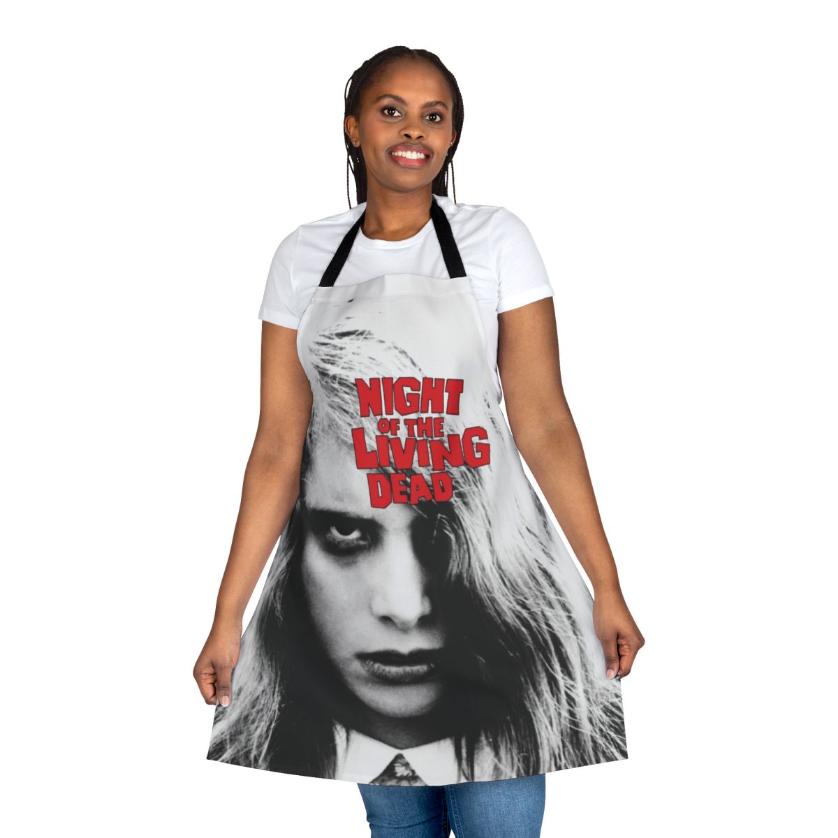 Zombie girl apron with Night of the Living Dead horror movie design