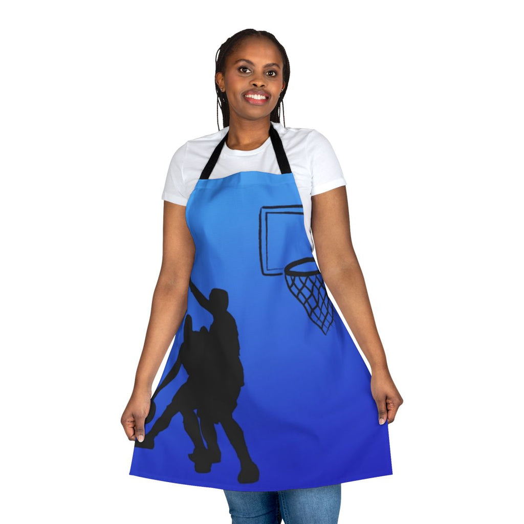 Sports-themed apron with basketball motif