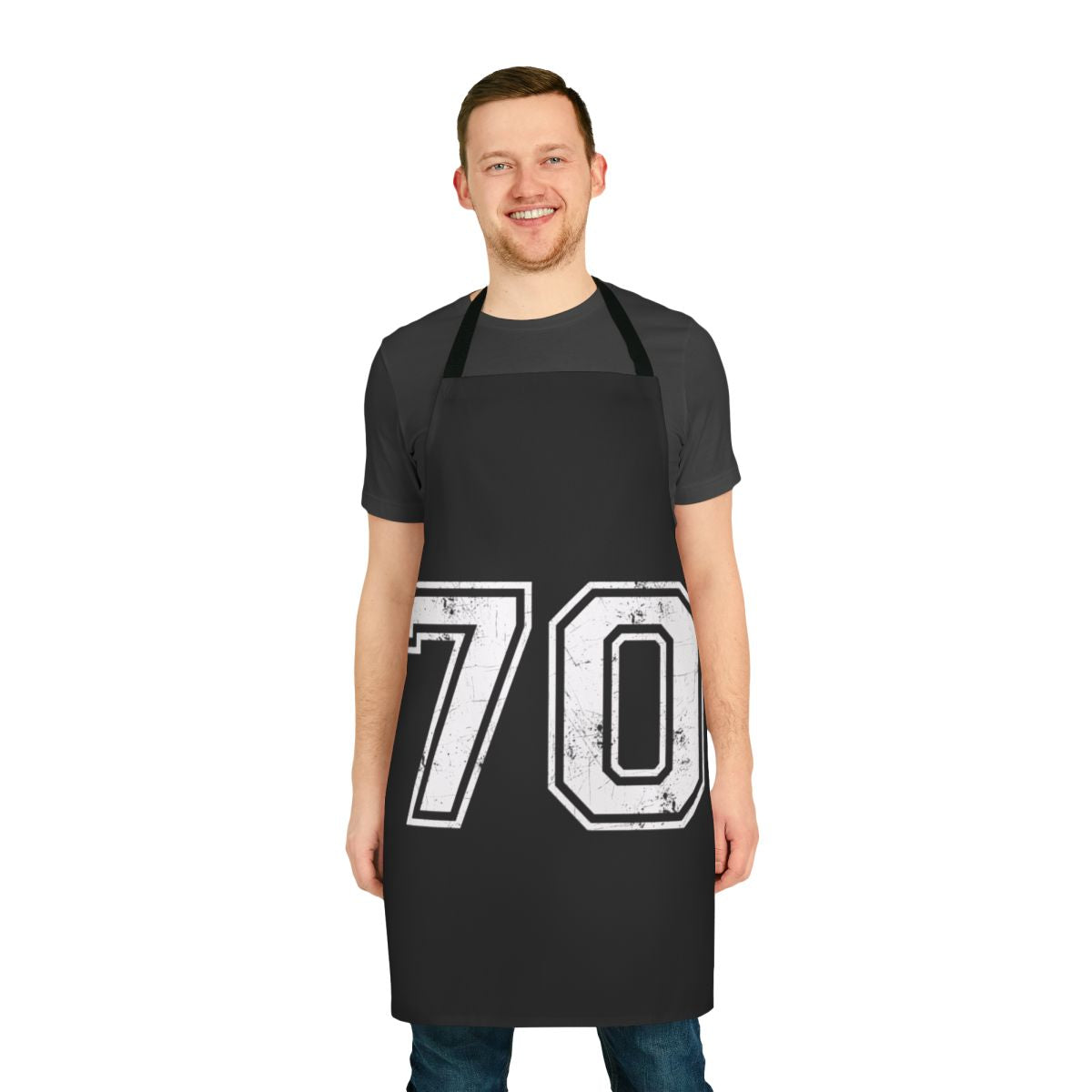 Sports jersey number 70 themed apron for athletic enthusiasts and fans