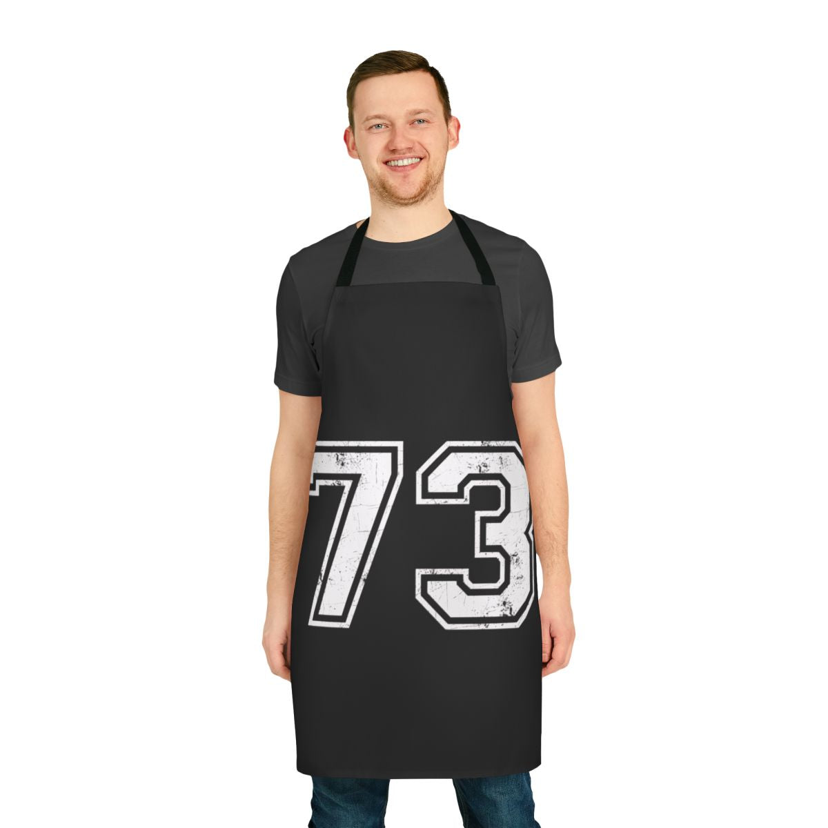 Sports jersey number 73 inspired apron