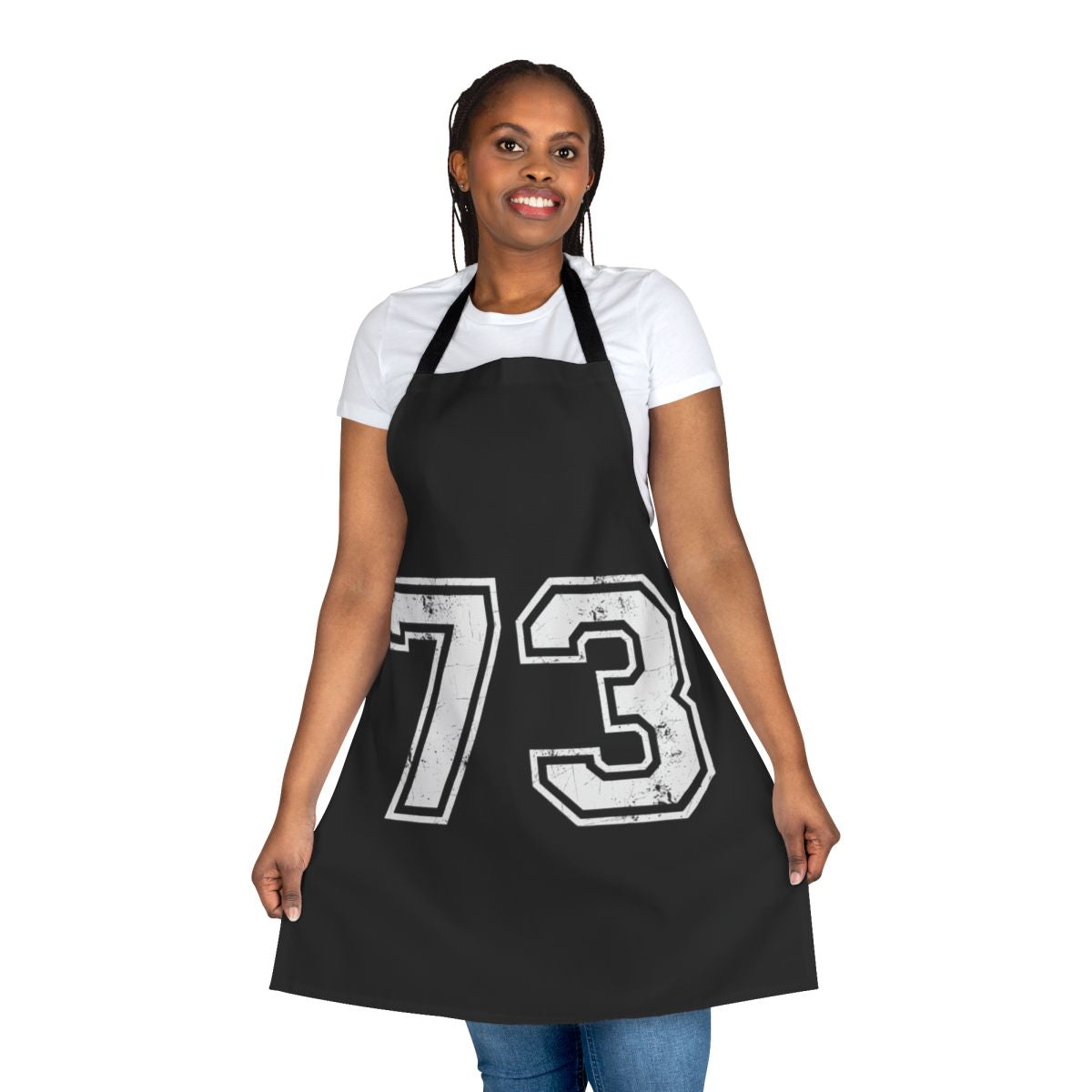 Sports jersey number 73 inspired apron