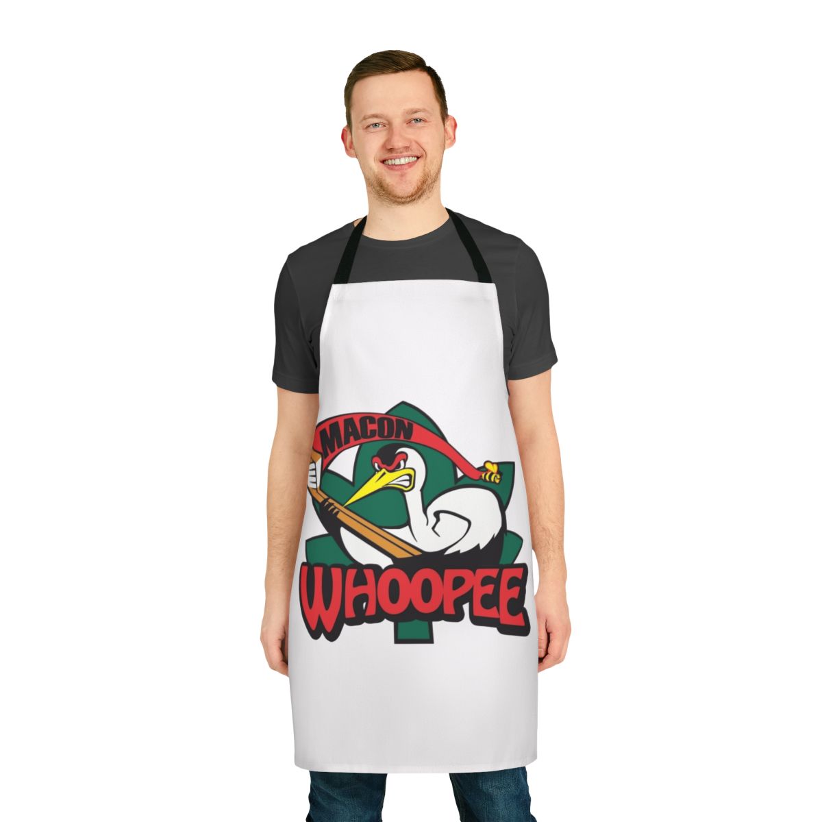 Macon Whoopee hockey-themed apron for fans and parents