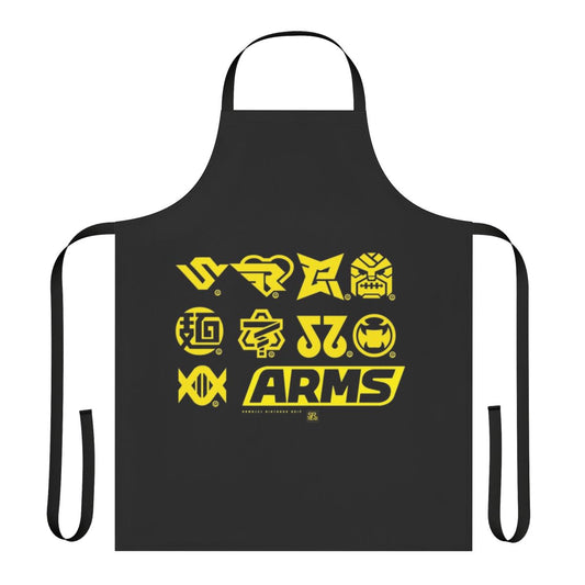 Apron with icons of characters from the Nintendo fighting game Arms