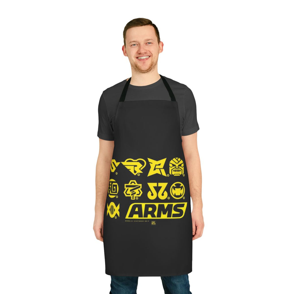 Apron with icons of characters from the Nintendo fighting game Arms