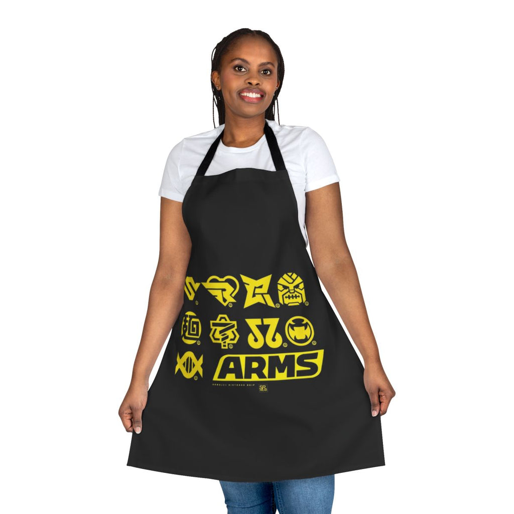 Apron with icons of characters from the Nintendo fighting game Arms