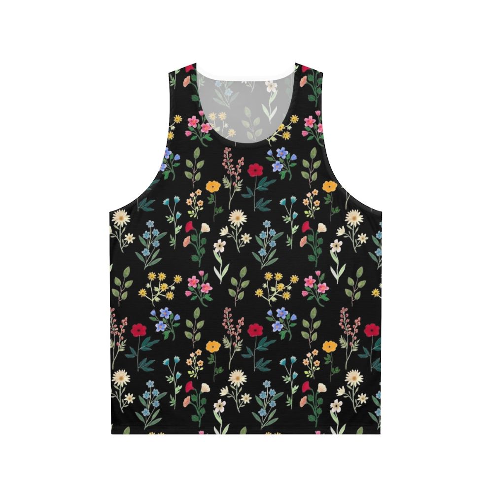 Spring Botanical Black Unisex Tank Top