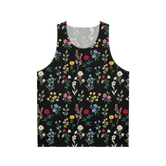 Spring Botanical Black Unisex Tank Top