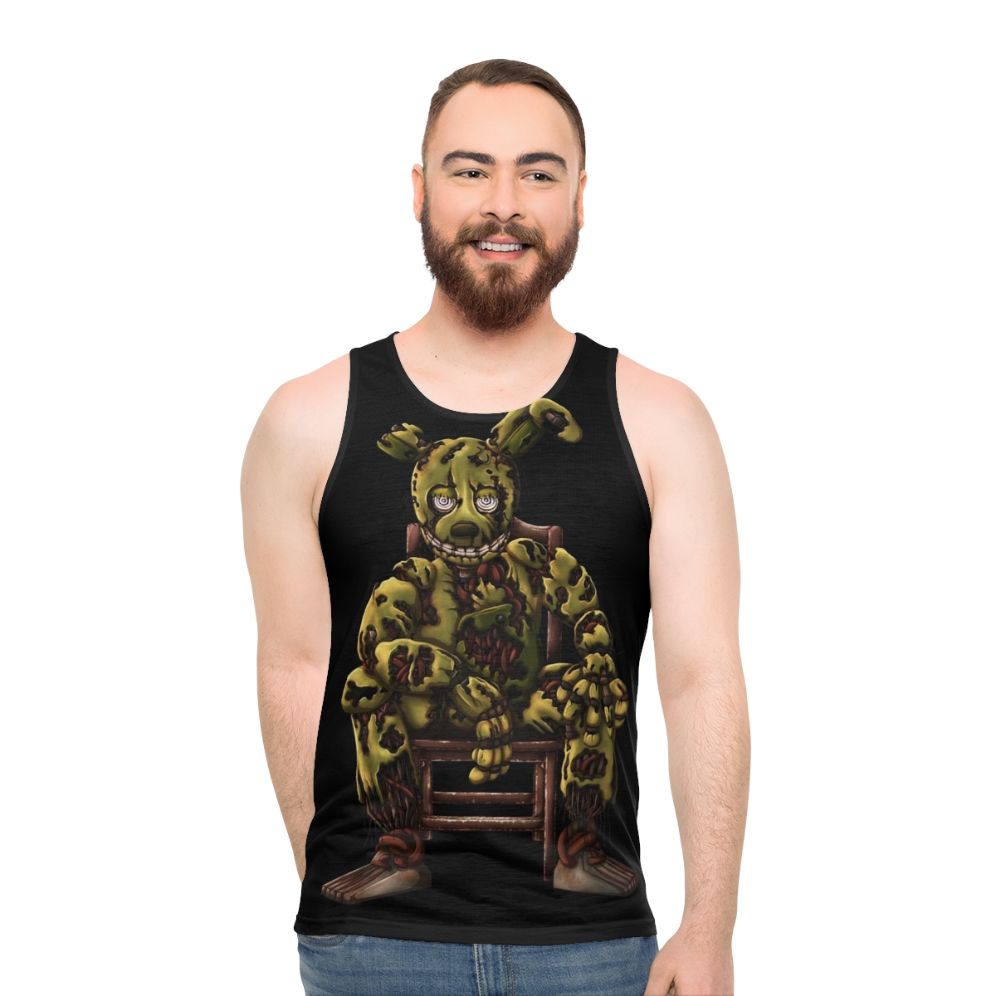Springtrap animatronic from Five Nights at Freddy's 3 printed on a unisex tank top