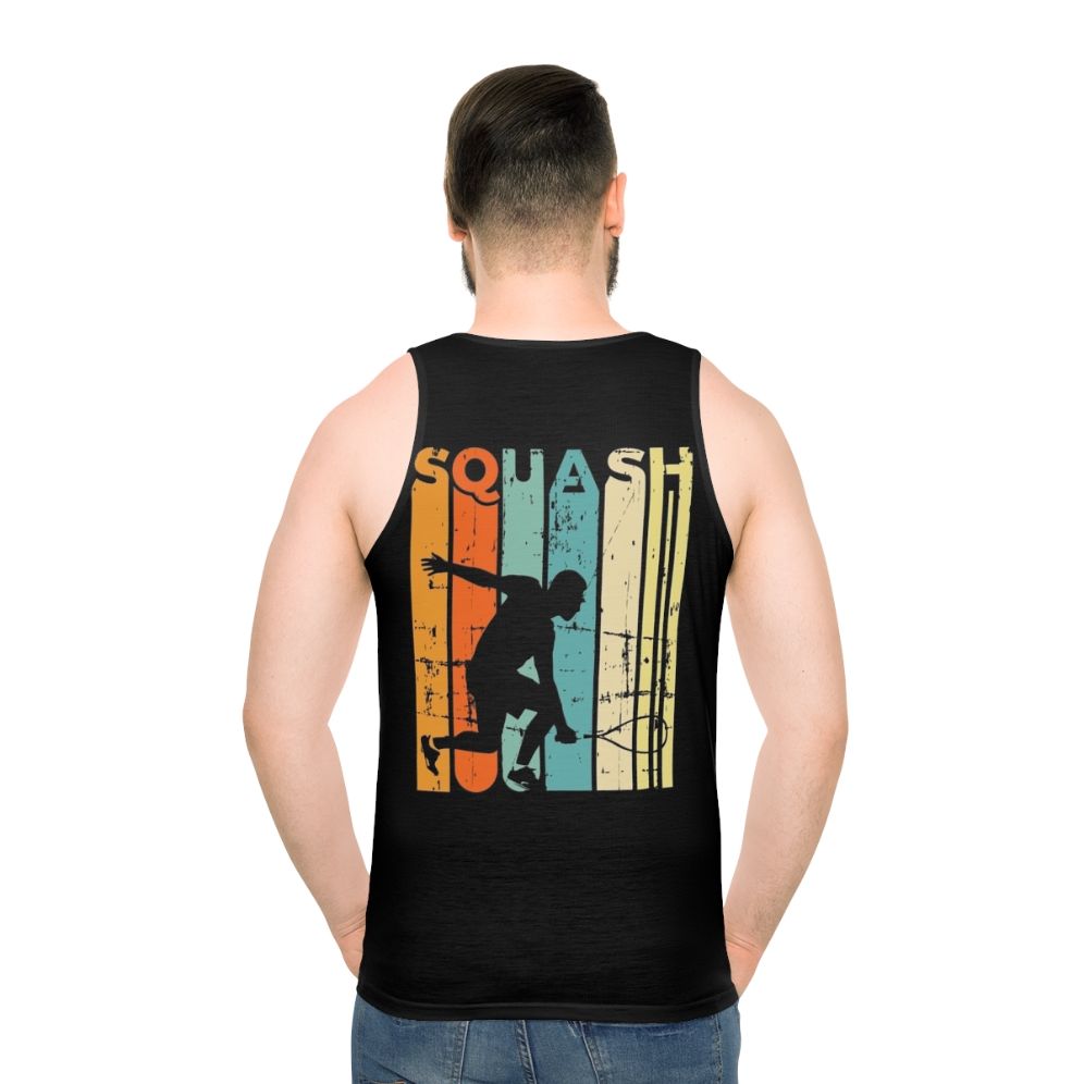 Squash and tennis player wearing a retro team unisex tank top