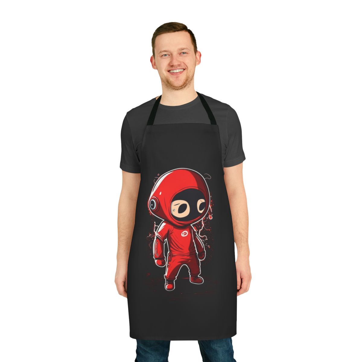 Squid Game Character Apron featuring an illustrated soldier from the popular Netflix series
