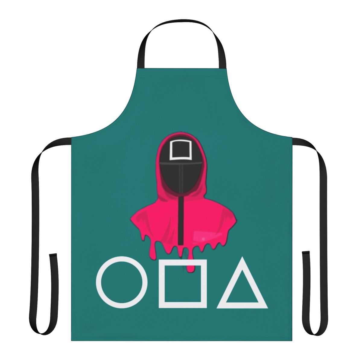 Squid Game Inspired Apron with Iconic Symbols and Imagery