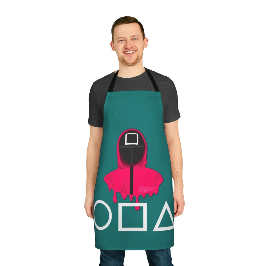 Squid Game Inspired Apron with Iconic Symbols and Imagery