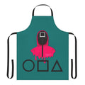 Squid Game inspired apron featuring the iconic pink soldiers