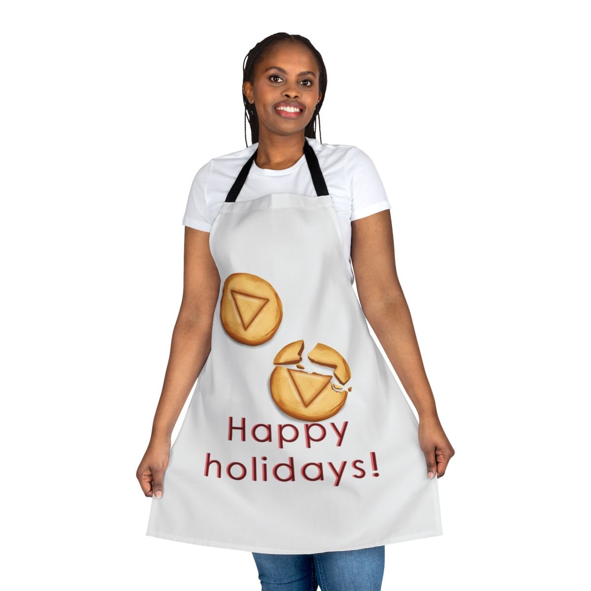 Squid Game-inspired kitchen apron with colorful graphic design
