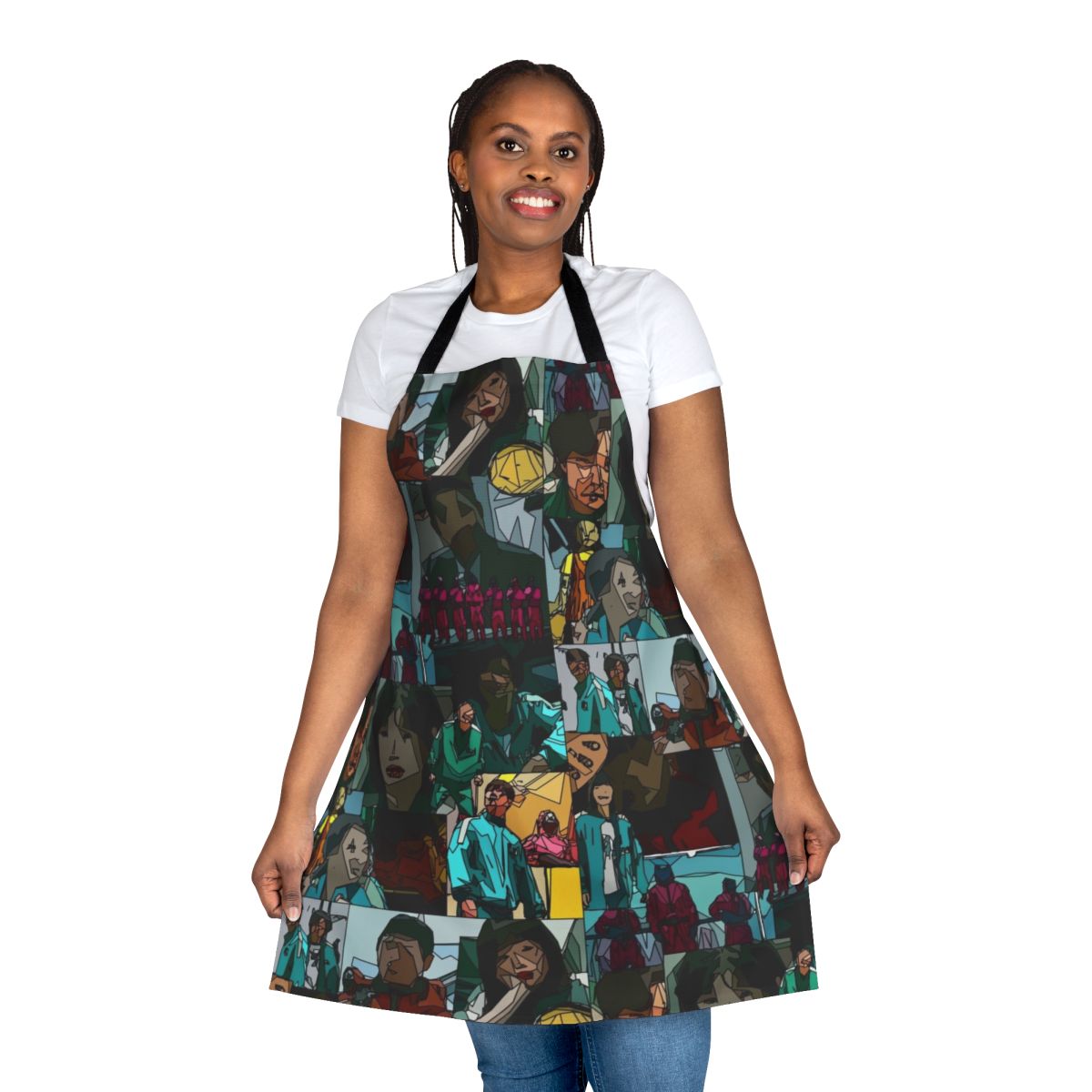 Squid Game inspired apron featuring a unique fan art design