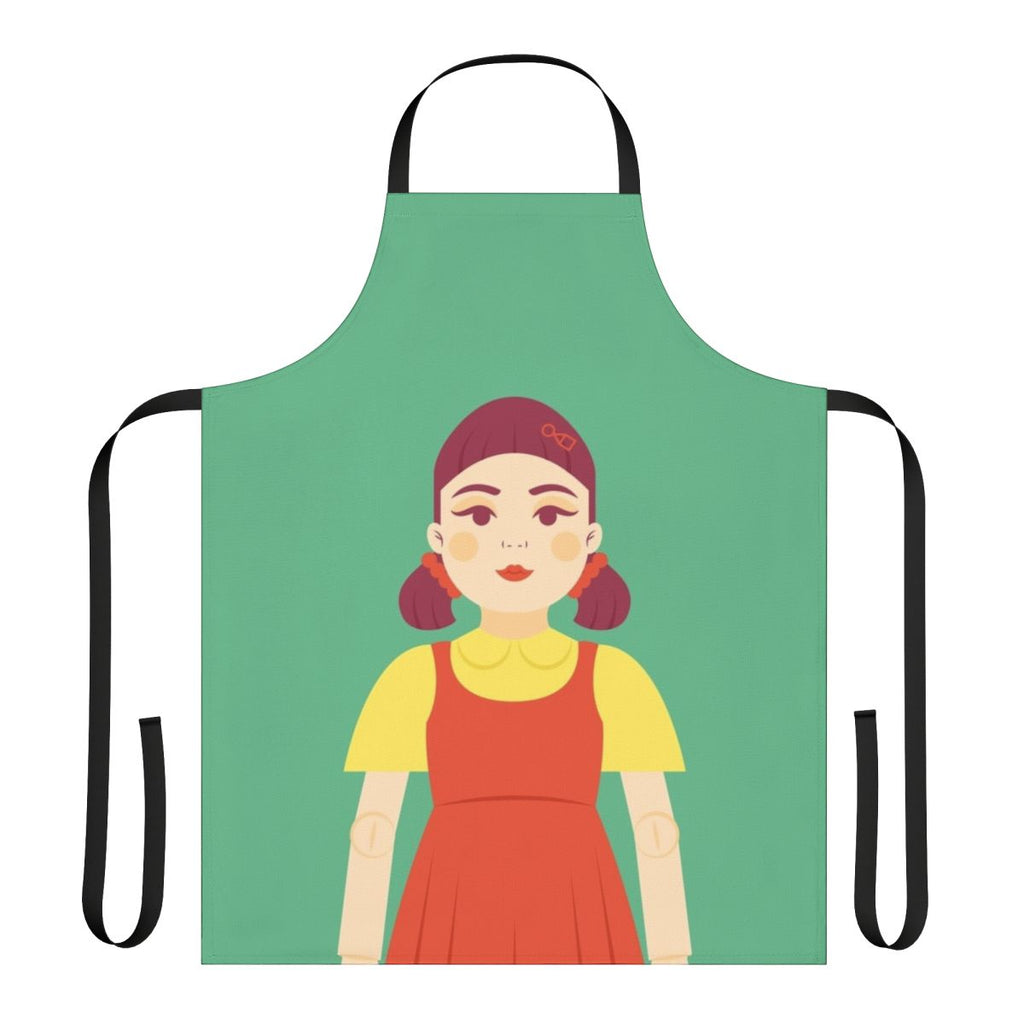 Squid Game Cosplay Apron with Red Light Green Light Doll