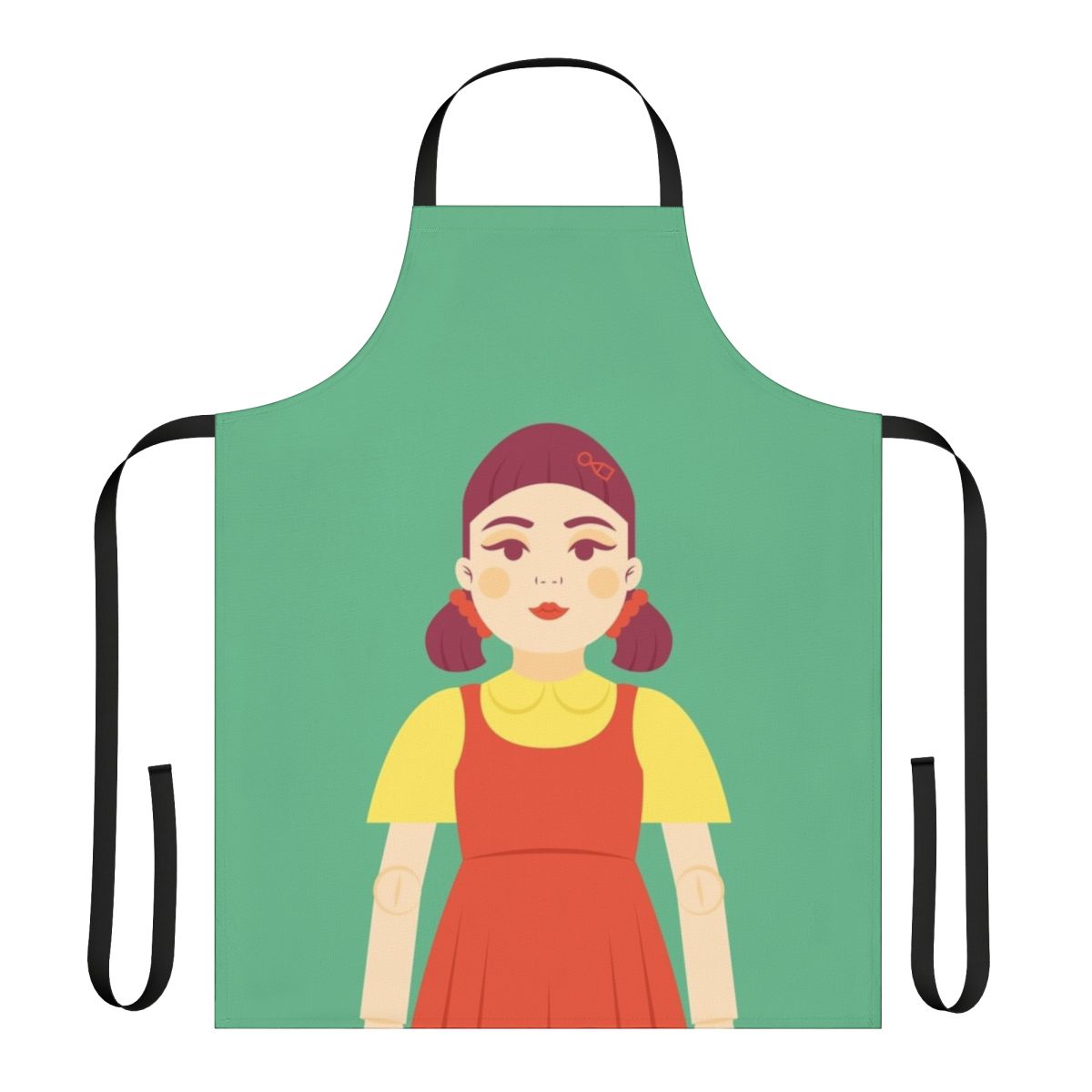 Squid Game Cosplay Apron with Red Light Green Light Doll