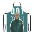 Squid Game inspired apron featuring the character Oh Il Nam, Player 001