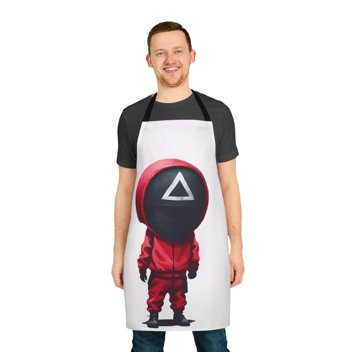 Apron featuring a soldier character from the Squid Game Netflix series