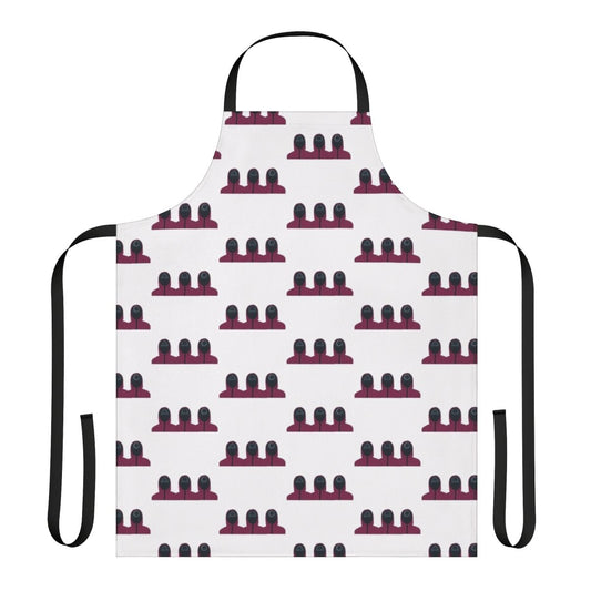 Squid game inspired worker apron with logo and geometric shapes