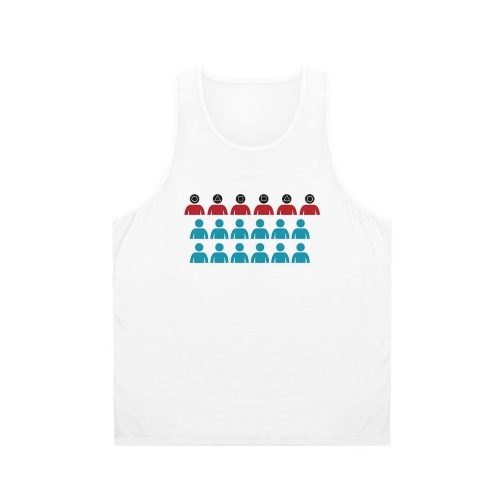 Unisex Squid Game tank top with square pattern design