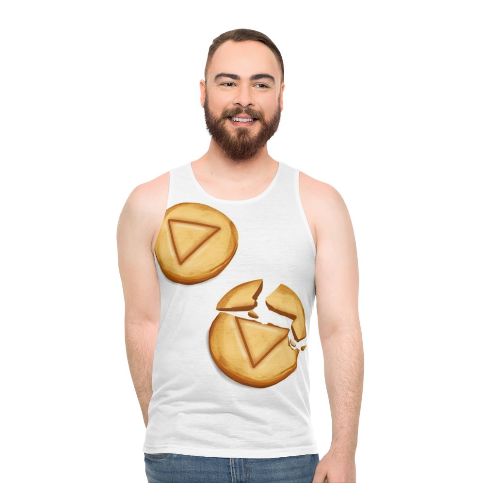 Squid game unisex tank top with game icon design