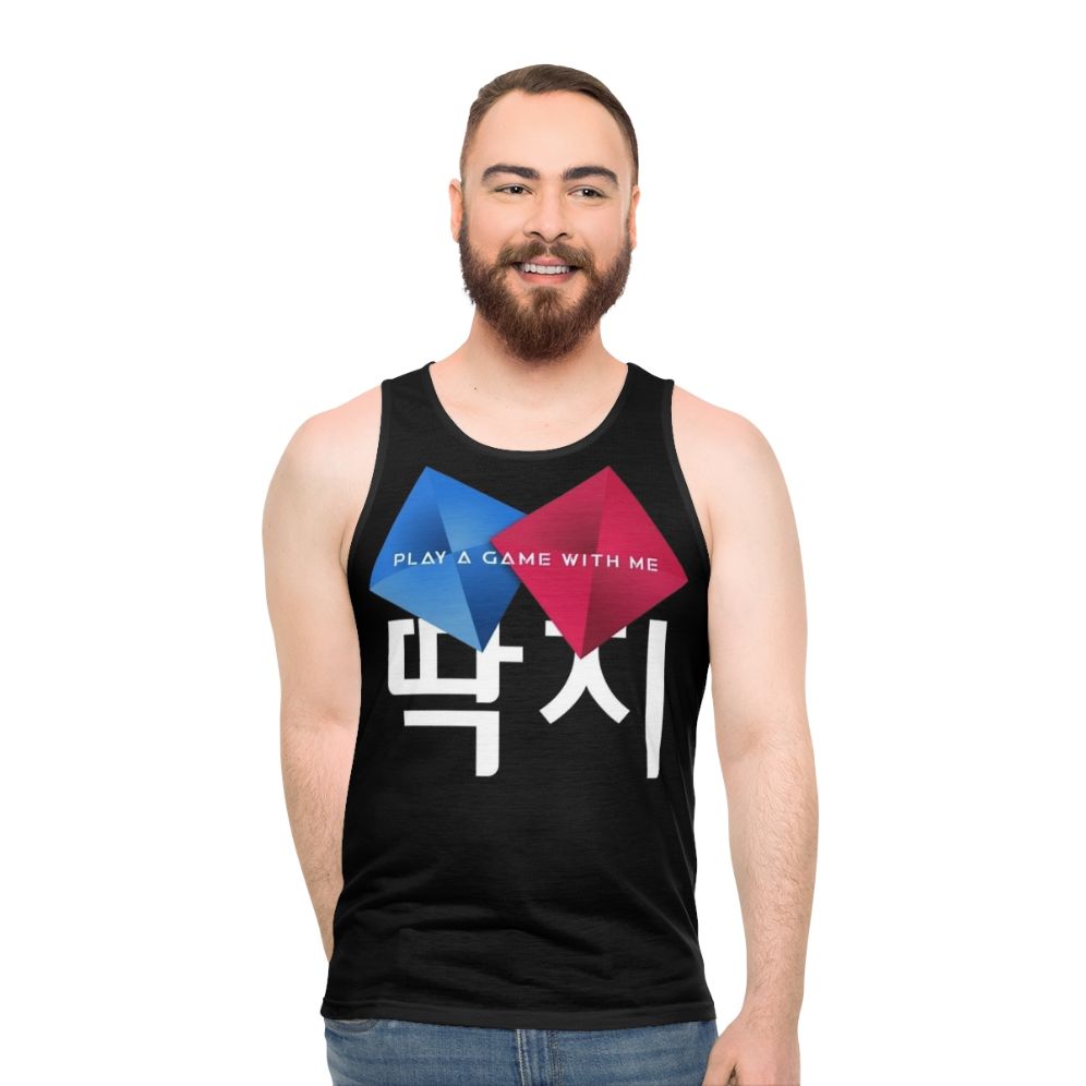 Squid Game Unisex Tank Top with Ddakji Design