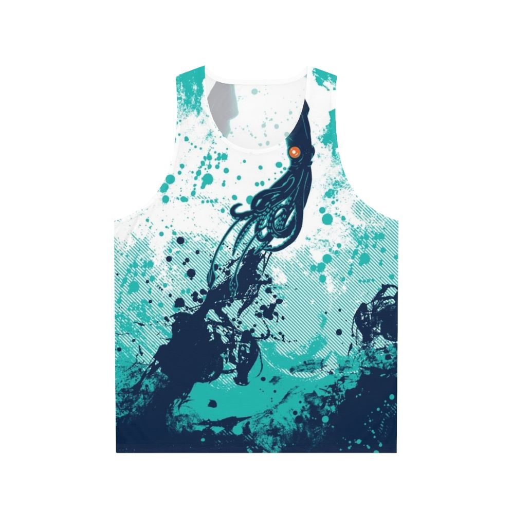 Squid Splash Unisex Tank Top in Water Color Design