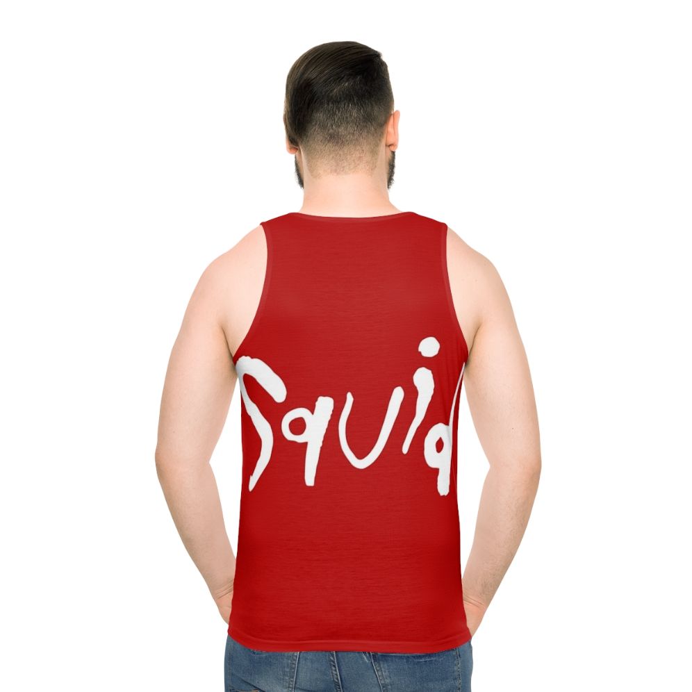 Squid unisex band tank top featuring music album and vinyl record artwork