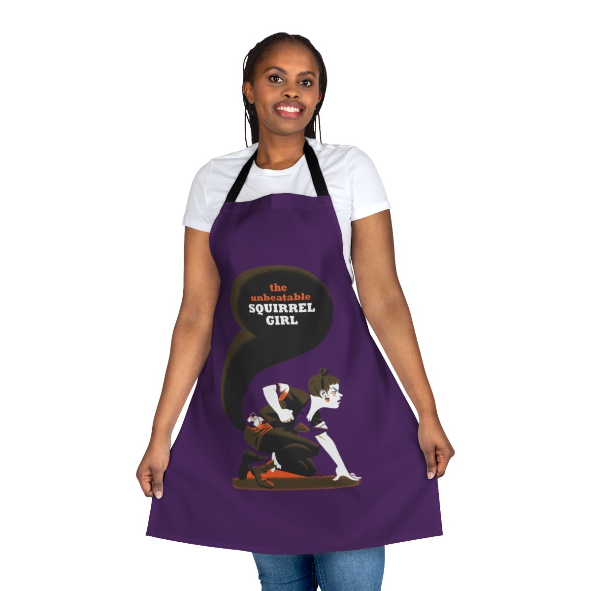 Squirrel inspired apron for kids with Marvel superhero design