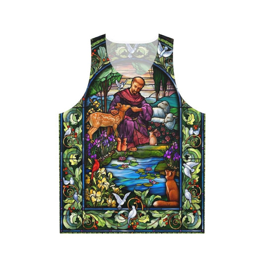 St Francis Stained Glass Unisex Tank Top