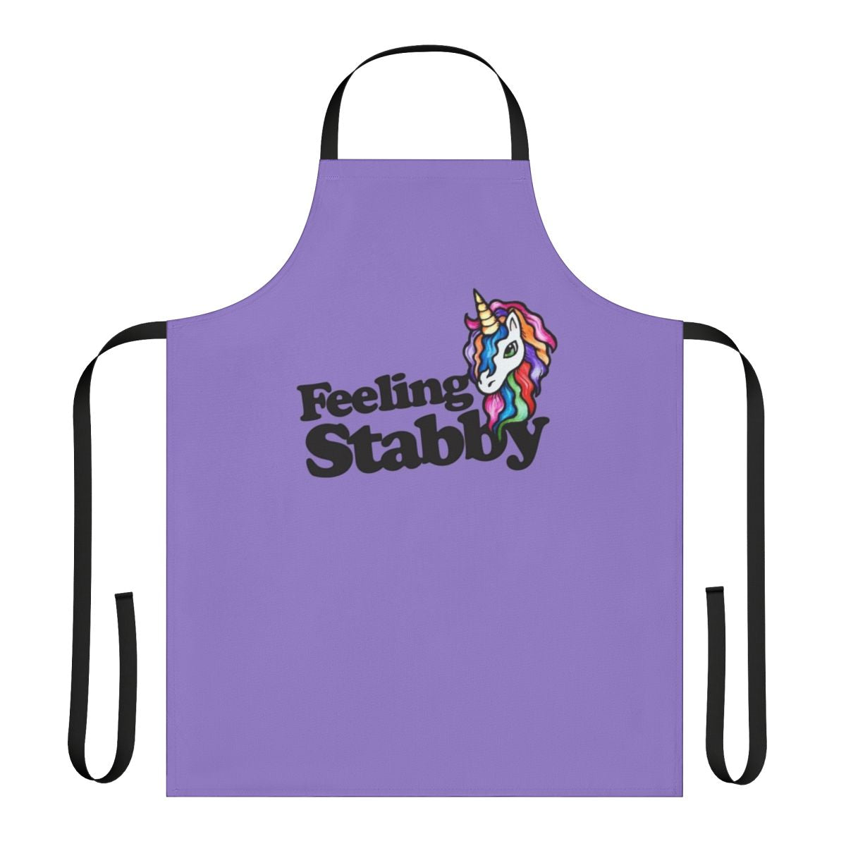 Stabby unicorn rainbow retro apron with a cute legendary animal design