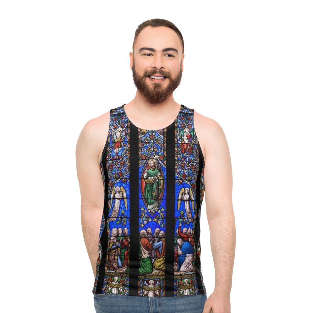 Stained Glass Church Window Unisex Tank Top