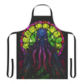 Stained glass fantasy apron featuring a Lovecraftian-inspired creature design