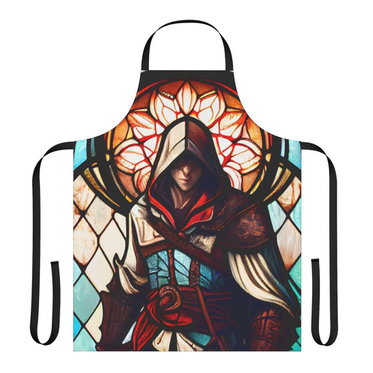 Stained glass style apron featuring a design inspired by the Assassin's Creed video game series