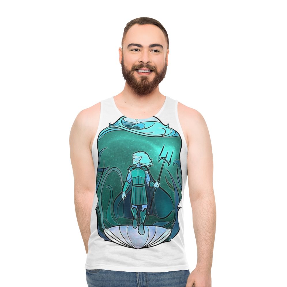 Stained Glass Poseidon Unisex Tank Top