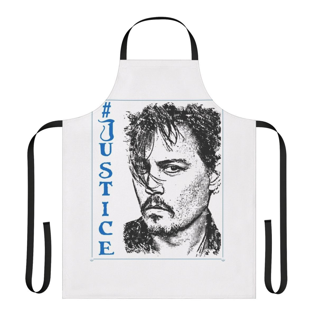Vanda apron with "Justice for JD3" design, supporting the movement against domestic abuse