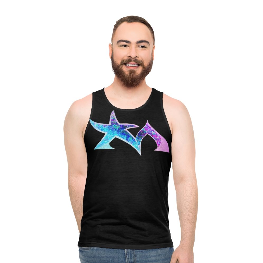 Unisex tank top featuring the Star Madman electronic music band logo