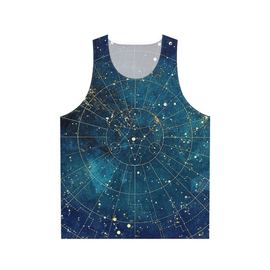 Unisex tank top with illuminating star map graphic