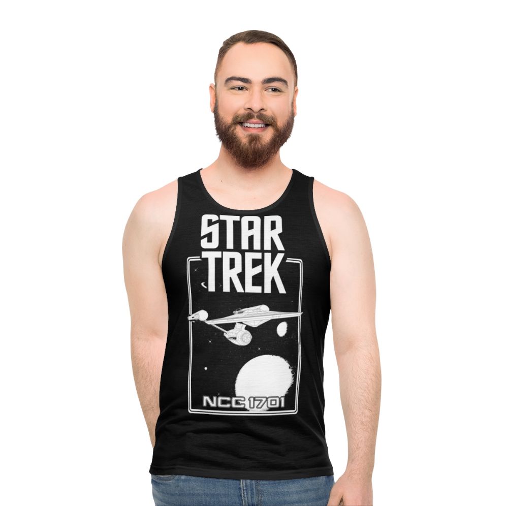 Star Trek Enterprise NCC-1701 Unisex Black & White Tank Top