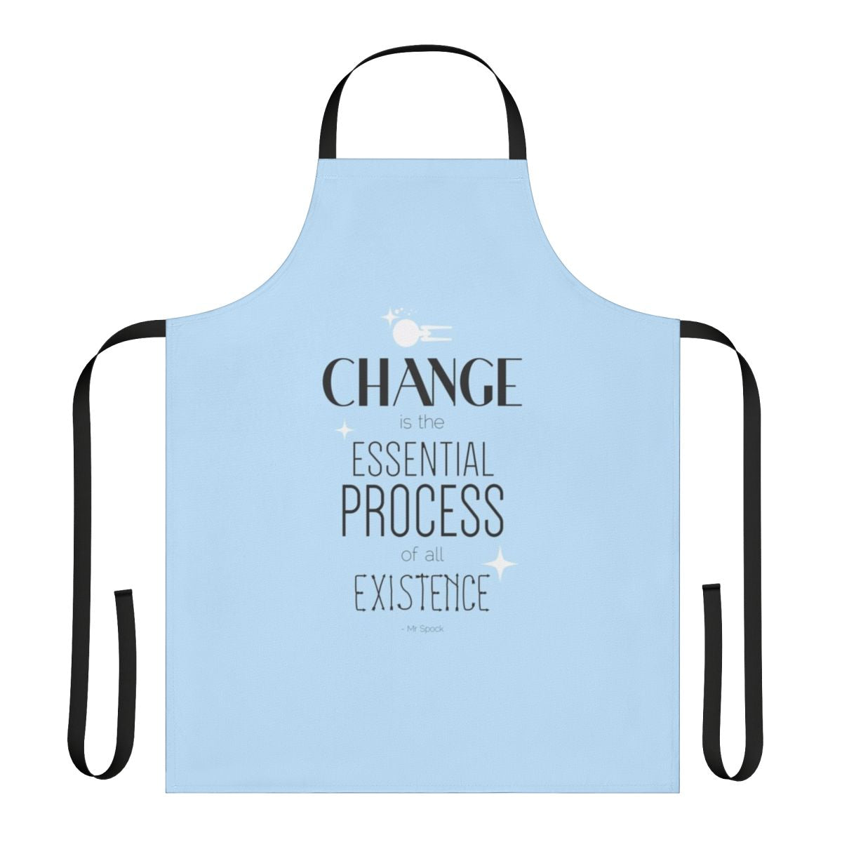 Star Trek Spock quote apron featuring a Vulcan philosophy saying