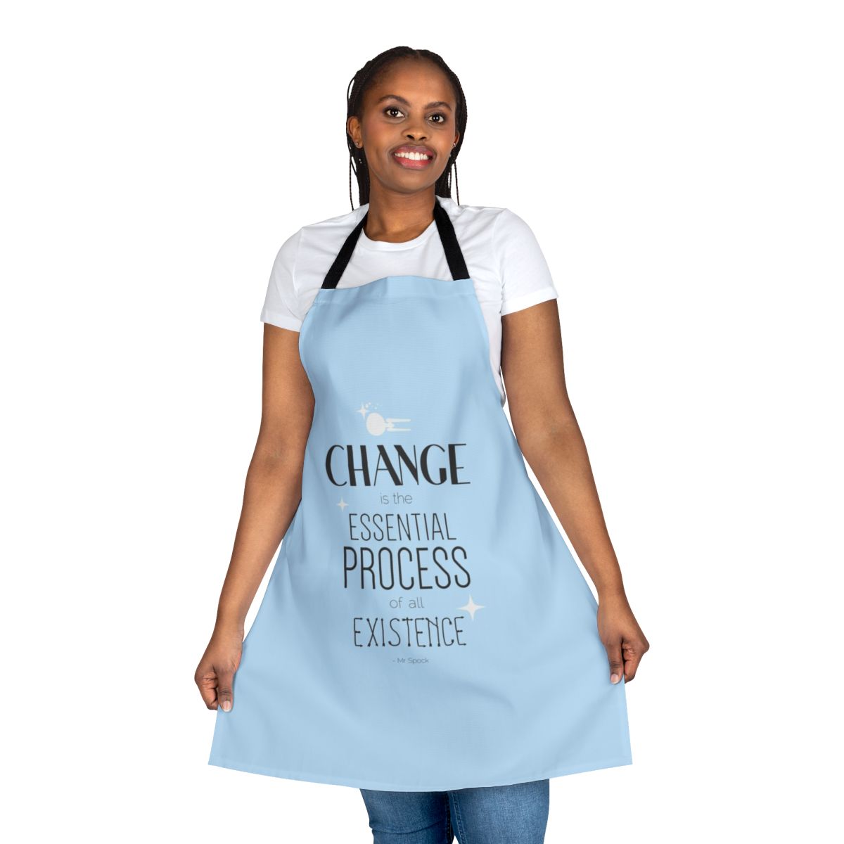 Star Trek Spock quote apron featuring a Vulcan philosophy saying