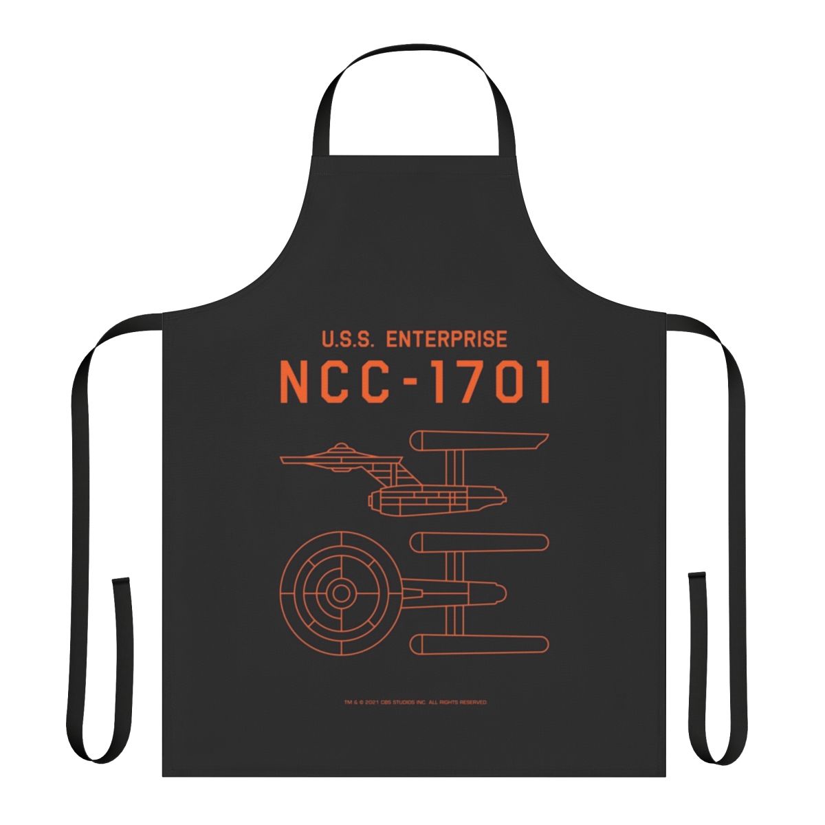 Star Trek inspired USS Enterprise NCC-1701 schematic design apron