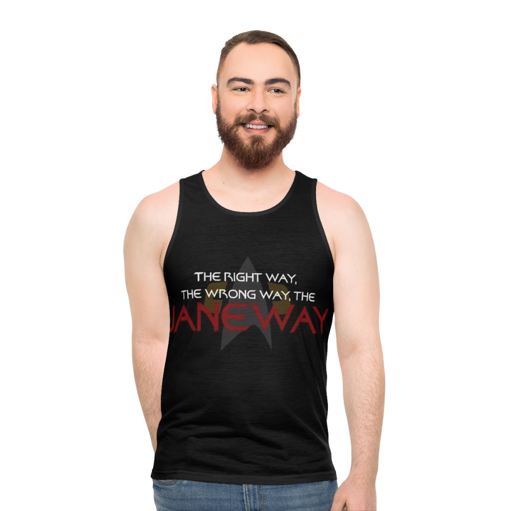 Star Trek Voyager Unisex Tank Top with Katherine Janeway