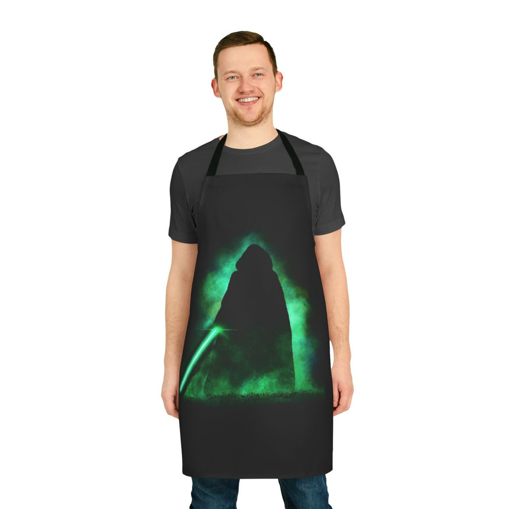 Star Wars inspired kitchen apron featuring designs of Luke Skywalker and Mandalorian