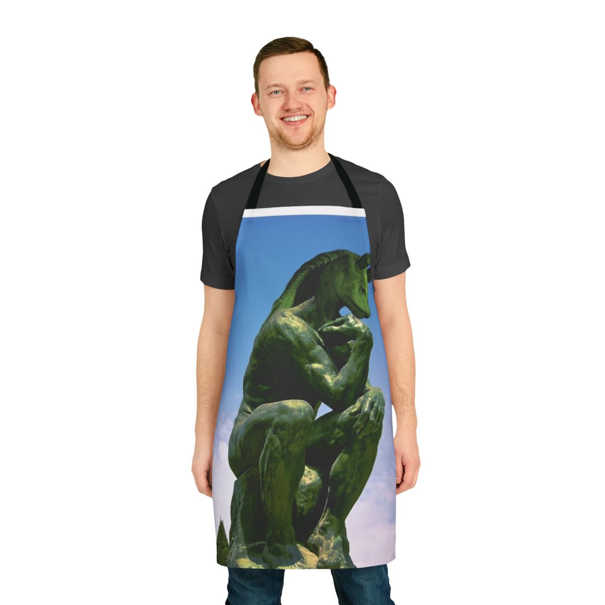 "Jar Jar Binks-themed apron with a humorous design for Star Wars fans"